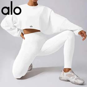 ALO sports sweatshirt women's round neck short breathable fitness yoga T-shirt-2570