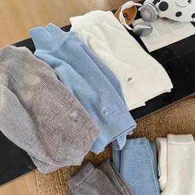 ALO waffle knit sweater loose straight pants temperament fashion suit-2574
