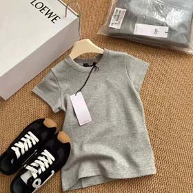 ALO 2025 new slim round neck solid color printed versatile T-shirt-2576