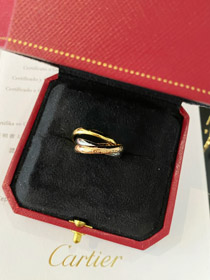 Cartier three-ring three-color gold ring-0068  