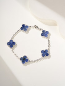 Van Cleef & Arpels Light Blue Five Flower Bracelet-0414  