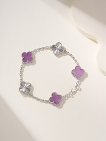 Van Cleef & Arpels violet flower pattern bracelet -0411  