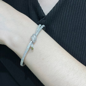 Tiffany full diamond T knot bracelet-0452  