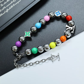 Louis Vuitton LV adjustable lobster clasp embellished letter flower bracelet-0490  