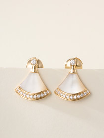 Bulgari natural stone diamond earrings-0496  