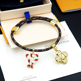 Louis Vuitton LV cord hanging mascot heart-shaped candy cane bracelet-0500  